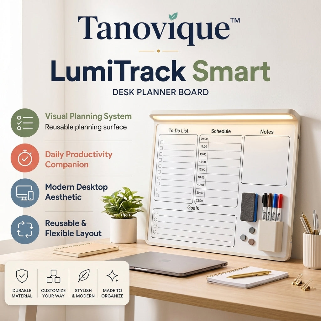 Tanovique™ LumiTrack Smart Desk Planner Board