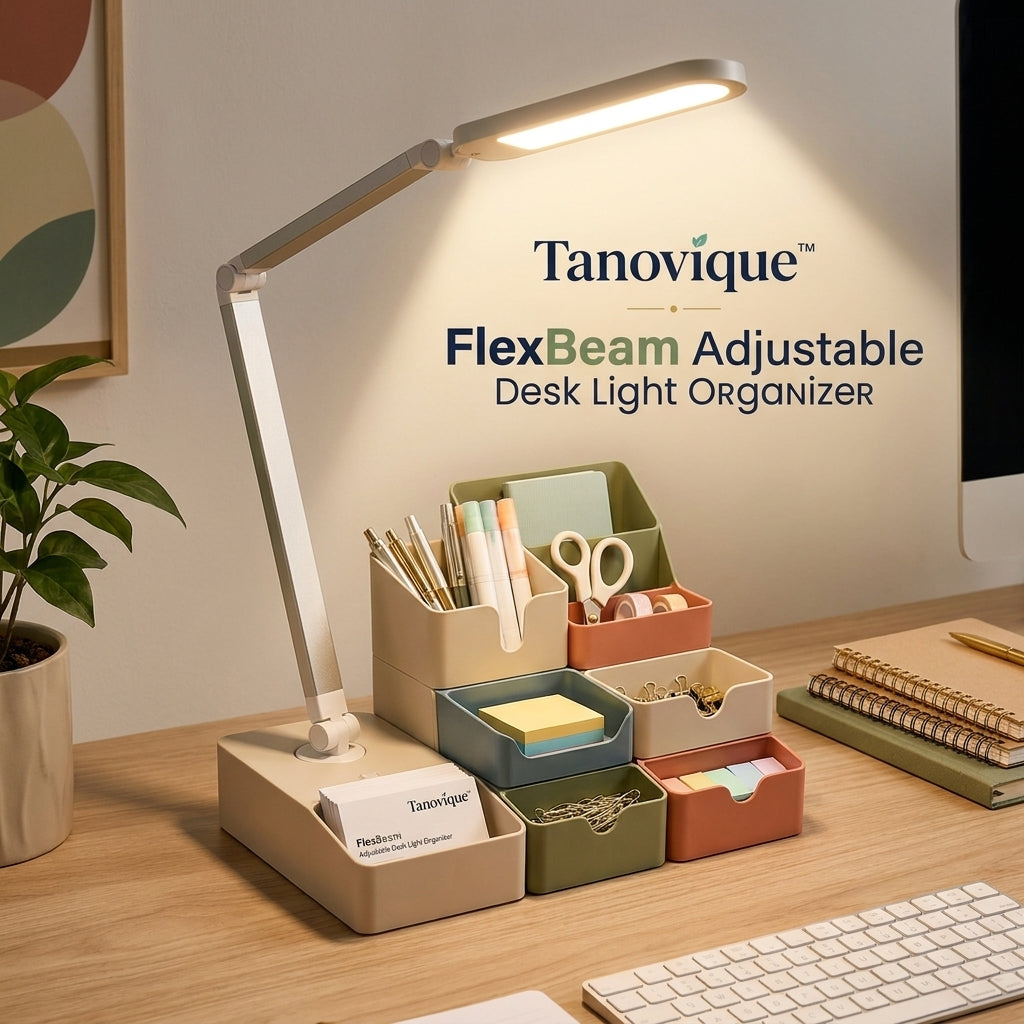 Tanovique™ FlexBeam Adjustable Desk Light Organizer